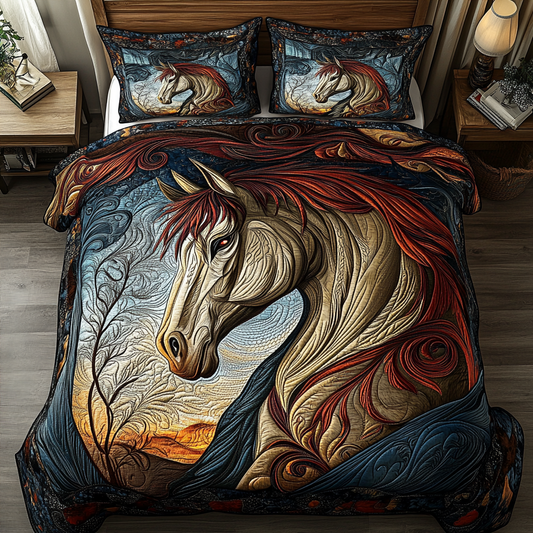 Wild Spirit 3-Piece Quilted Bedding Set NCU0DK5381