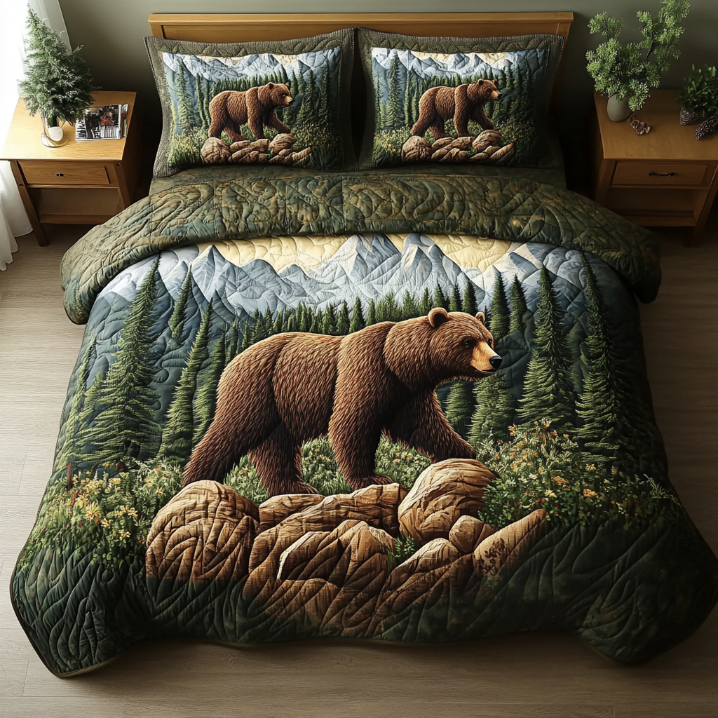 Wild Spirit 3-Piece Quilted Bedding Set NCU0DK7219