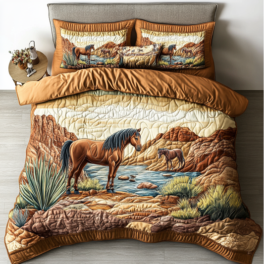 Wild Stallion 3-Piece Quilted Bedding Set NCU0DK7146