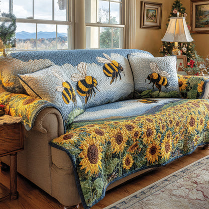 Wild Sunflower Quilted Sofa Cover NCU0DV8572