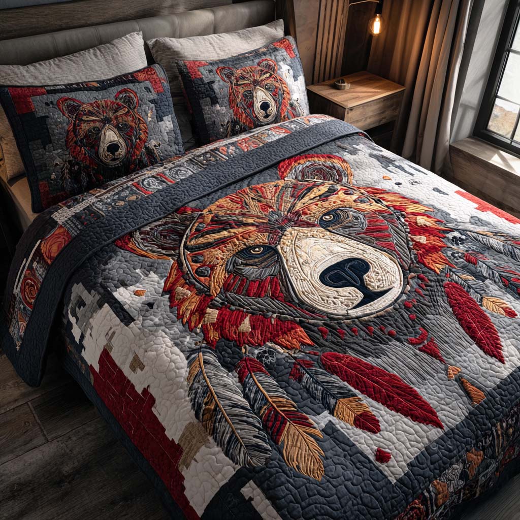 Wild Totem 3-Piece Quilted Bedding Set NCU0TD201