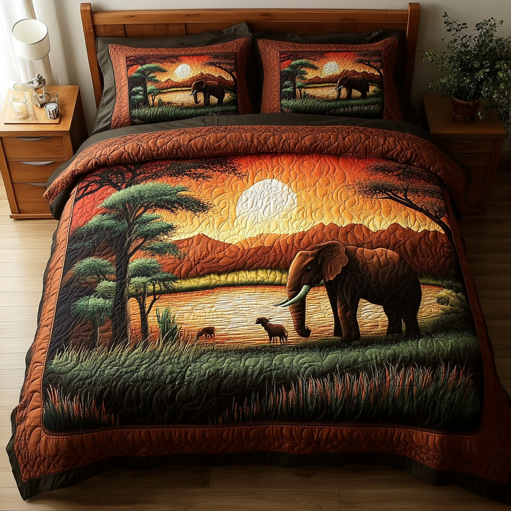 Wild Tracks 3-Piece Quilted Bedding Set NCU0VL2452