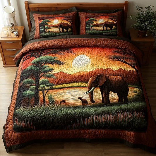 Wild Tracks 3-Piece Quilted Bedding Set NCU0VL2452