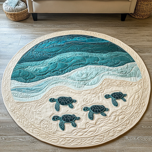 Wild Turtle Quilted Round Mat NCU0DK7413