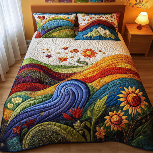 Wild Waves 3-Piece Quilted Bedding Set NCU0PT5117