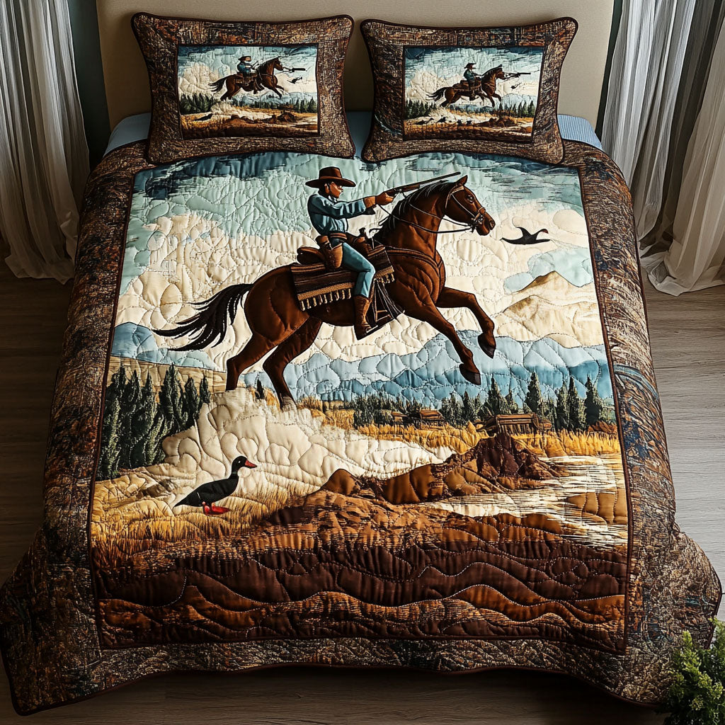 Wild West 3-Piece Quilted Bedding Set NCU0NT2493