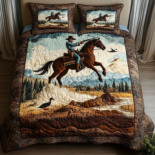 Wild West 3-Piece Quilted Bedding Set NCU0NT2493