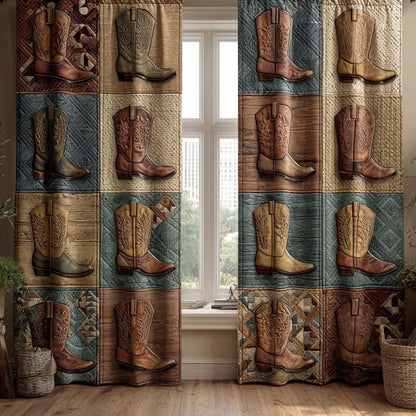 Wild West Boot Row Quilted Curtains NCU0XD2142