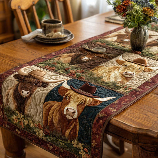 Wild West Cow Quilted Table Runner NCU0NT11638