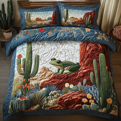 Wild West Frog 3-Piece Quilted Bedding Set NCU0DV5555