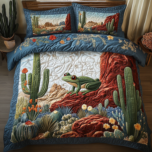 Wild West Frog 3-Piece Quilted Bedding Set NCU0DV5555