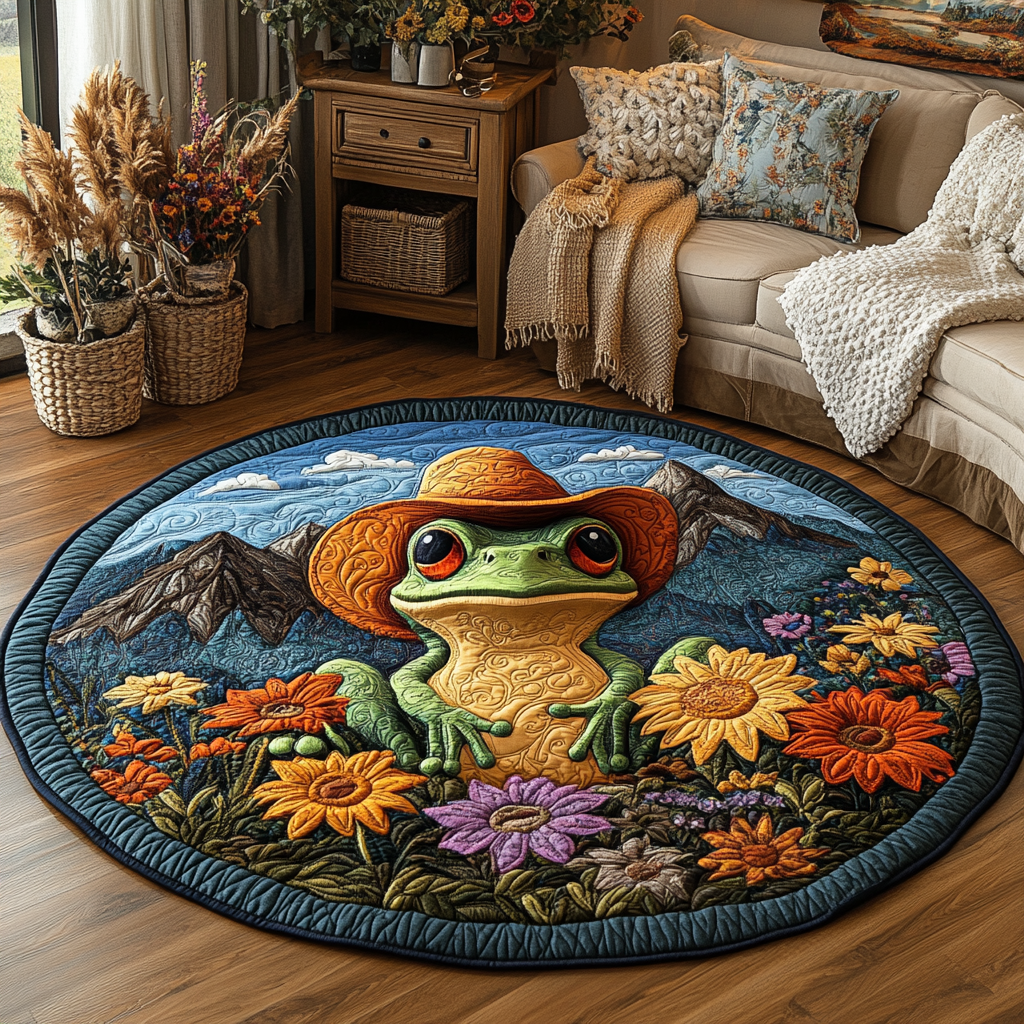 Frog Mat Wild West Frog Quilted Round Mat NCU0DV5590 – Vantique