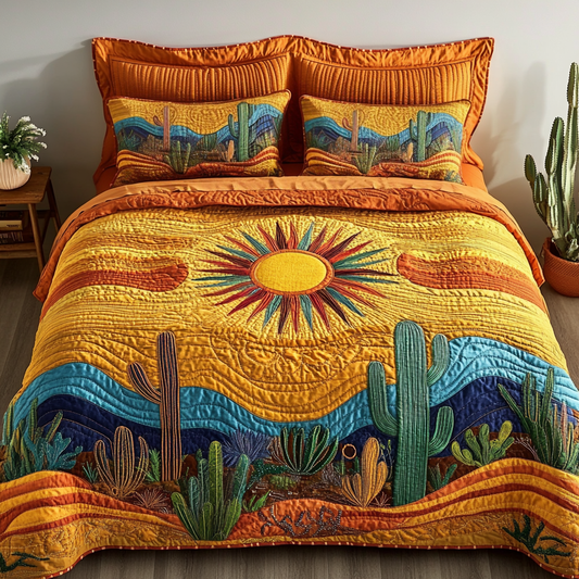 Wild West Glow 3-Piece Quilted Bedding Set NCU0VH3074