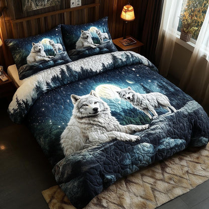 Wild Wolf 3-Piece Quilted Bedding Set NCU0DV9550