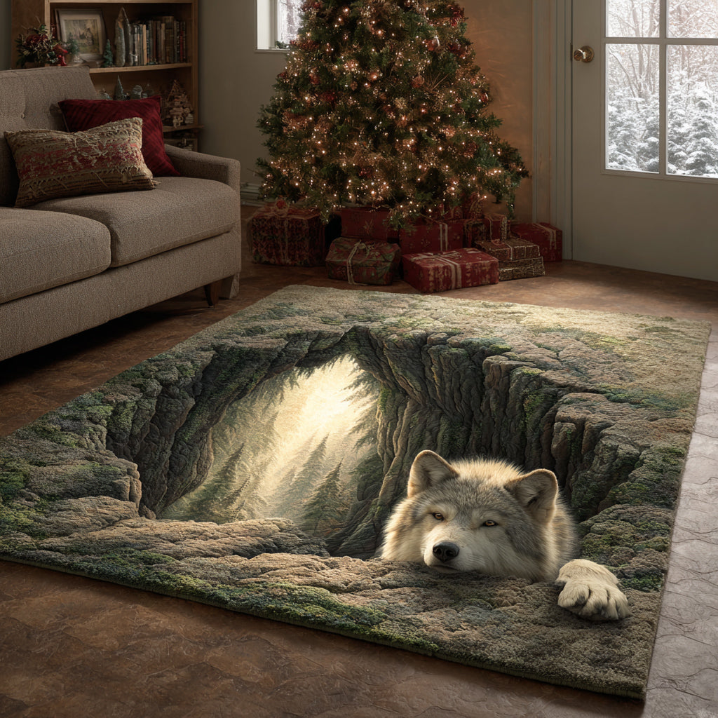 Wild Wolf Lookout Area Rug NCU0HH1545