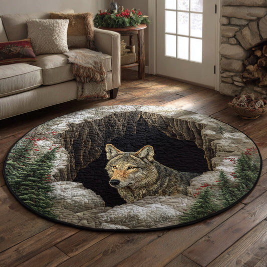 Wild Wolf Spirit Quilted Round Mat NCU0HH1459
