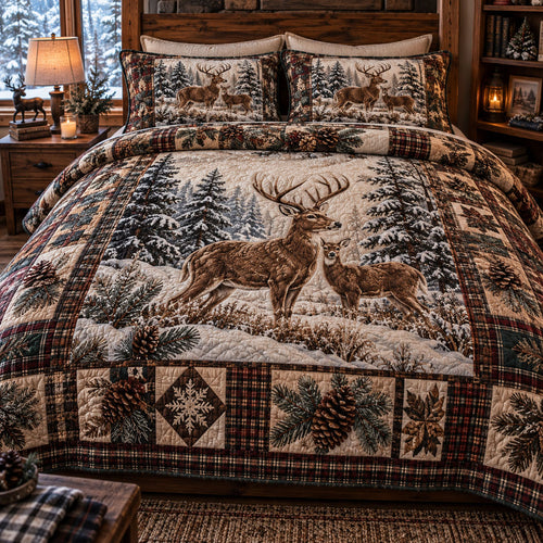 Wilderness Antler Legacy 3-Piece Quilted Bedding Set NCU0PT12215