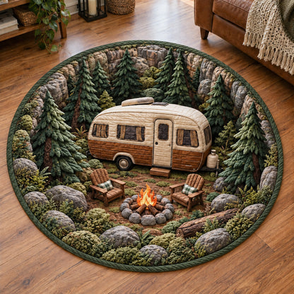 Wilderness Haven Quilted Round Mat NCU0TV2158