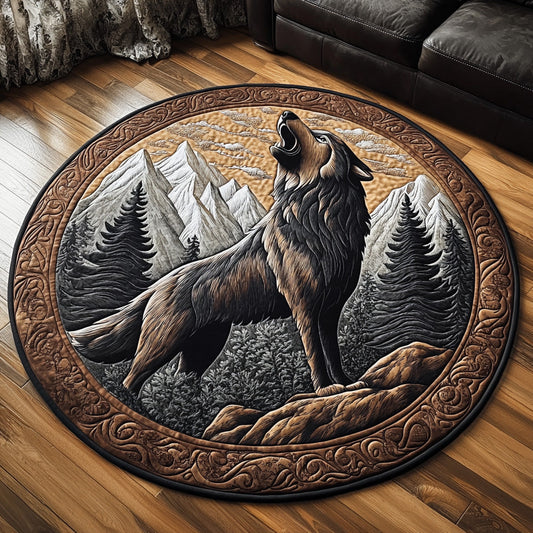 Wilderness Wolf Quilted Round Mat NCU0DV6524