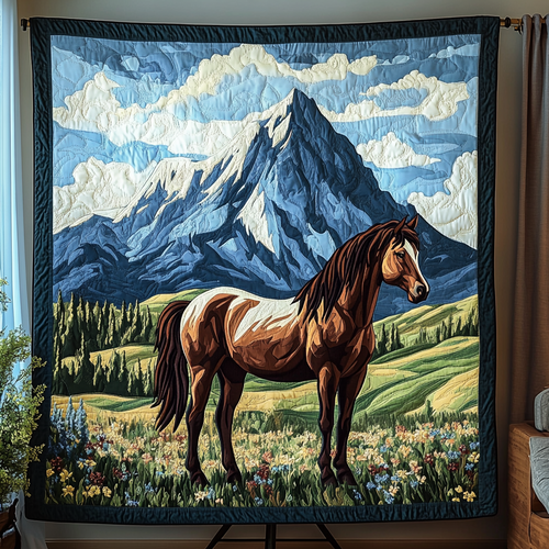 Wildfire Horse Quilted Blanket NCU0VH566