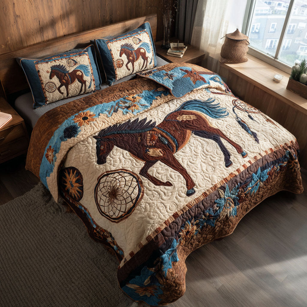 Wildfire Mane 3-Piece Quilted Bedding Set NCU0PT11188