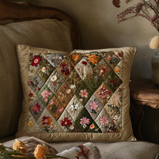 Wildflower Patchwork Quilted Bedding Pillow Case NCU0PT6791