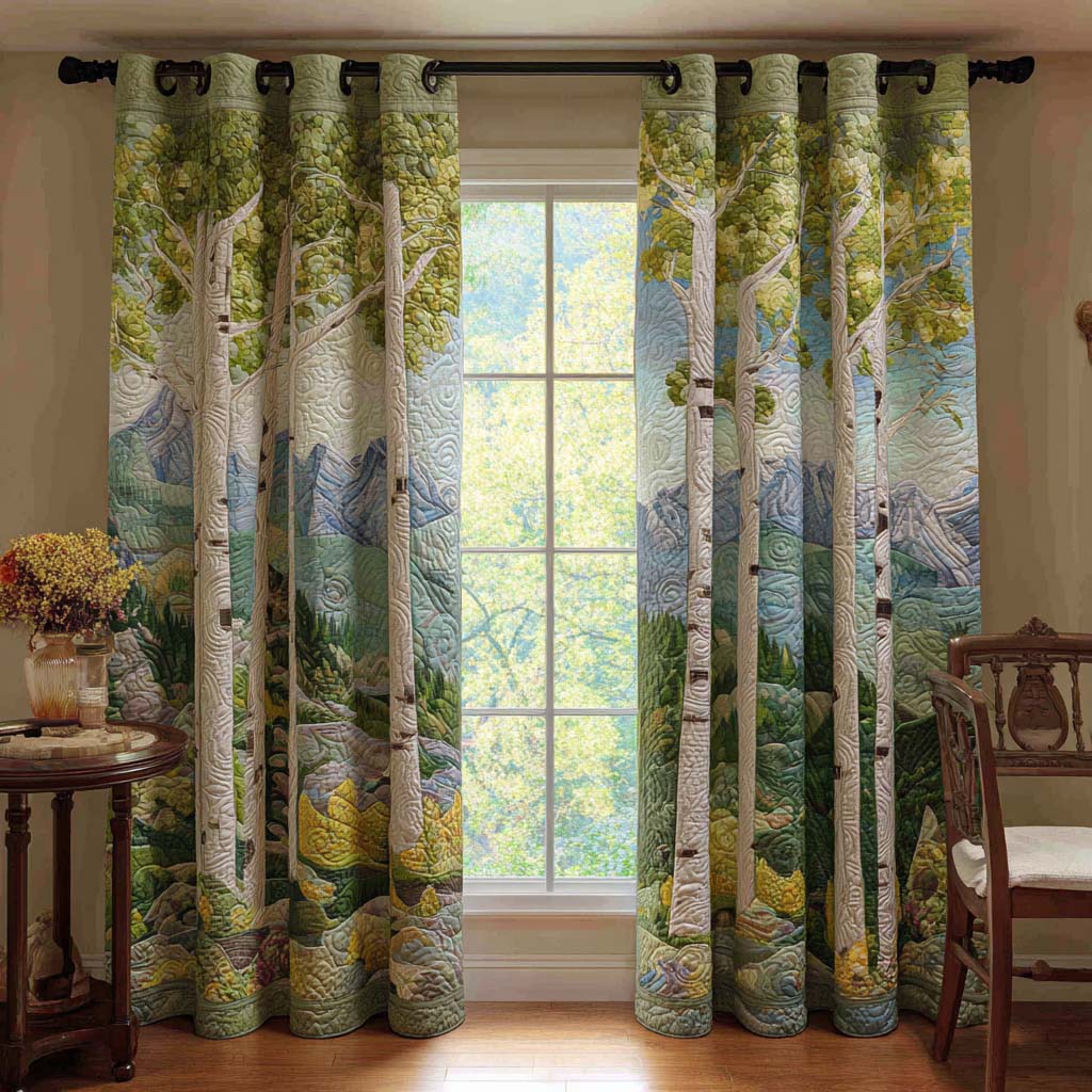 Wildflower Birch Path Quilted Curtains NCU0NT11281