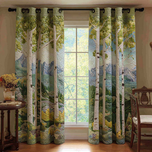 Wildflower Birch Path Quilted Curtains NCU0NT11281