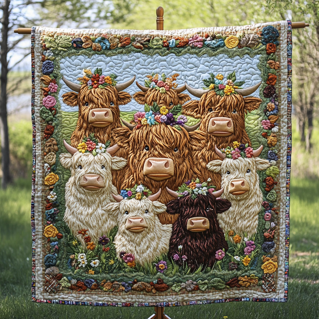 Highland Cow Quilted Blanket NCU0VT80