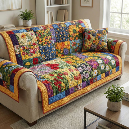 Wildflower Charm Quilted Sofa Cover NCU0NT12357