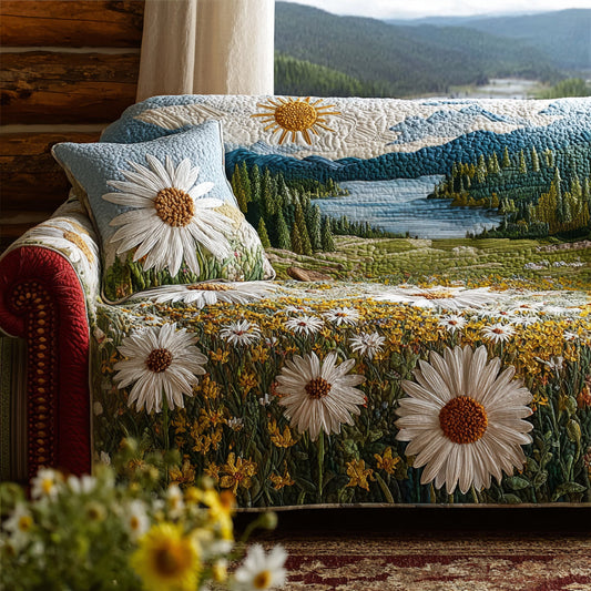 Wildflower Daisy Quilted Sofa Cover NCU0DV8987