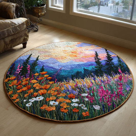 Wildflower Dawn Quilted Round Mat NCU0TV059