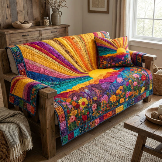 Wildflower Dawn Quilted Sofa Cover NCU0DK12187