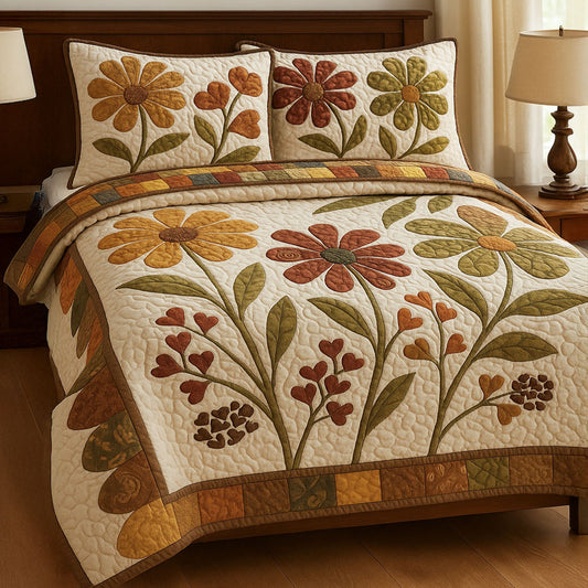 Wildflower Delight 3-Piece Quilted Bedding Set NCU0PT7258