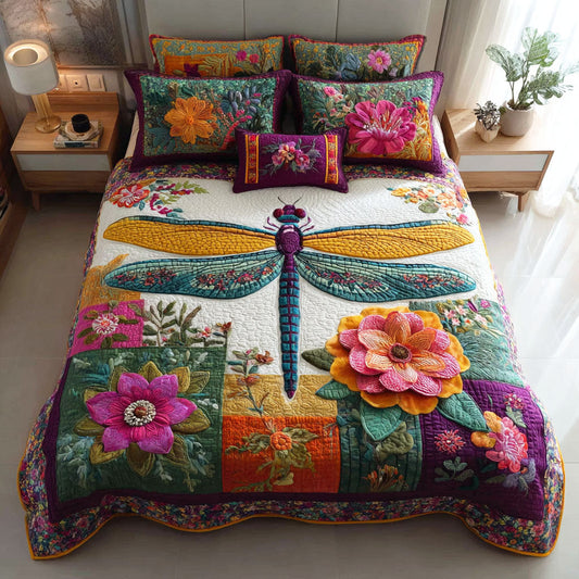 Wildflower Dragonfly 3-Piece Quilted Bedding Set NCU0TD2472