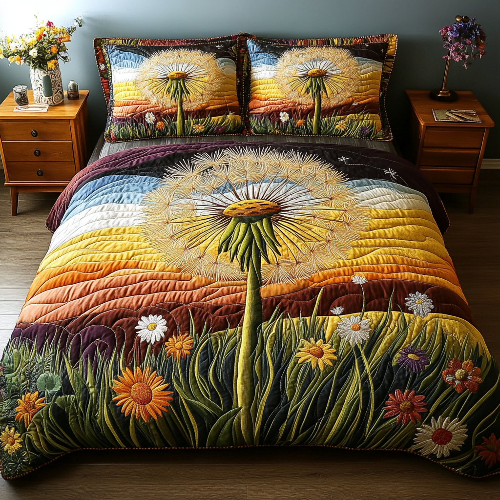 Wildflower Dreams 3-Piece Quilted Bedding Set NCU0DK5943