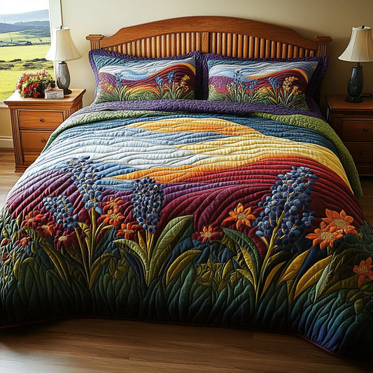 Wildflower Dreamscape 3-Piece Quilted Bedding Set NCU0PT6416