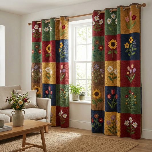 Wildflower Field Quilted Curtains NCU0TV1754