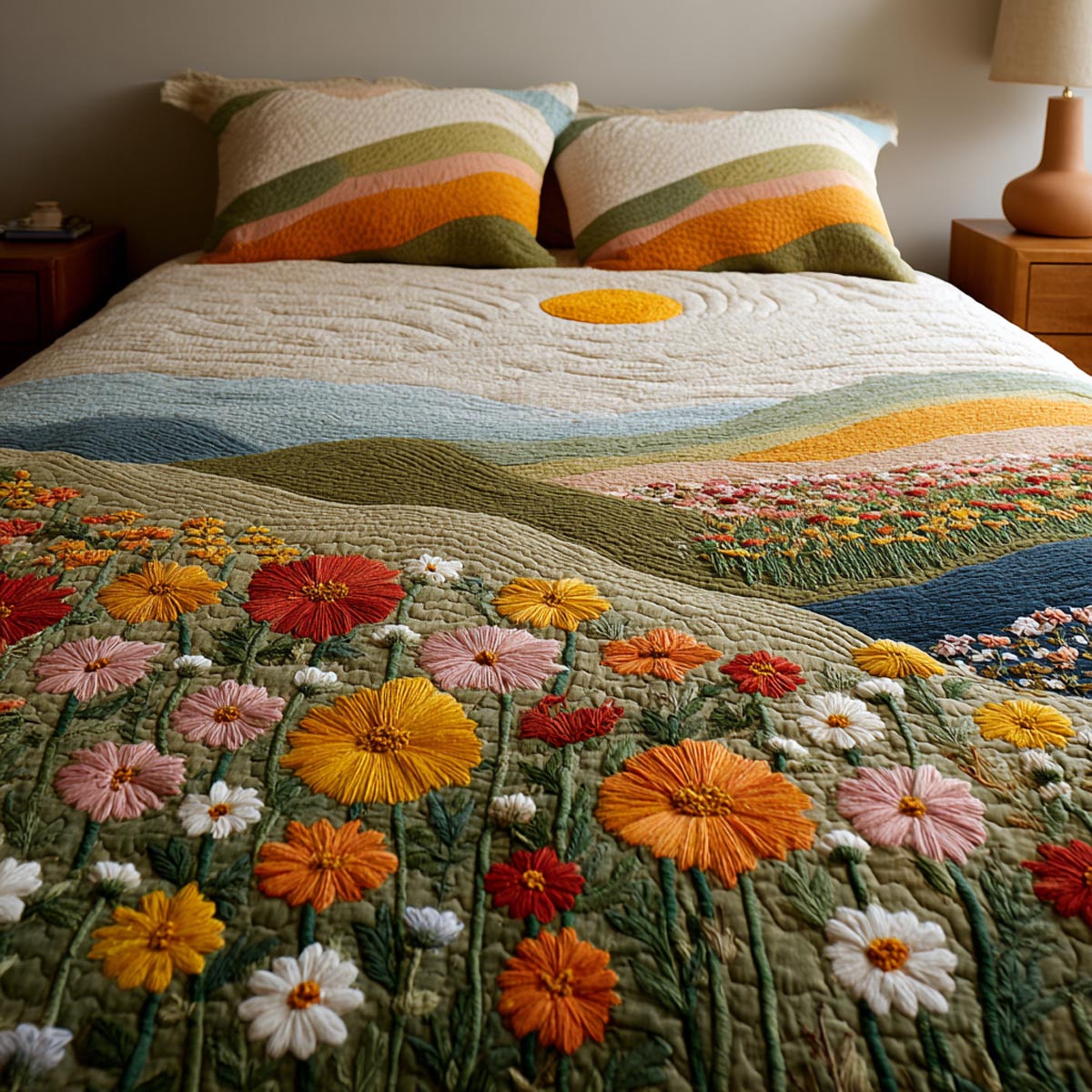 Wildflower Fields 3-Piece Quilted Bedding Set NCU0DV9273