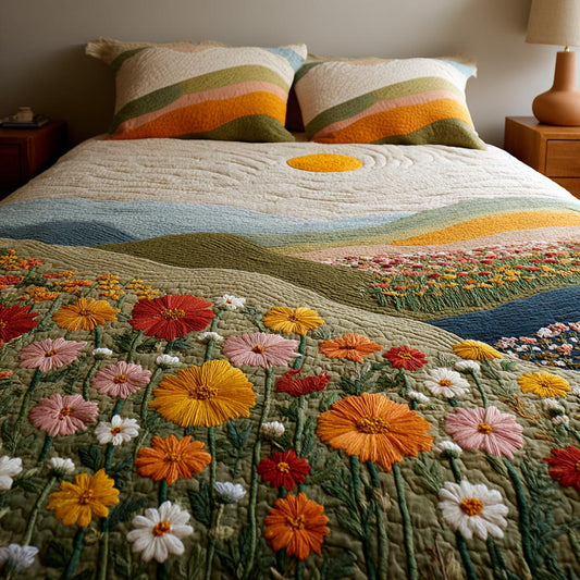 Wildflower Fields 3-Piece Quilted Bedding Set NCU0DV9273