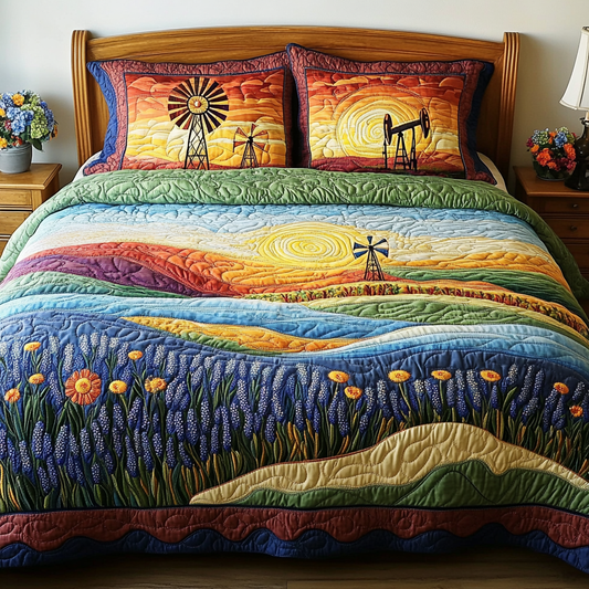 Wildflower Fields 3-Piece Quilted Bedding Set NCU0VL2128