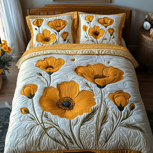 Wildflower Glow 3-Piece Quilted Bedding Set NCU0DV4920
