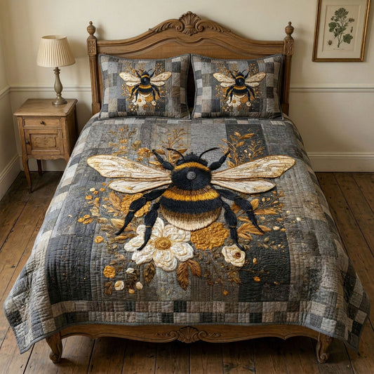 Wildflower Honey 3-Piece Quilted Bedding Set NCU0NT12413