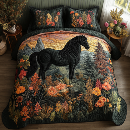 Wildflower Hooves 3-Piece Quilted Bedding Set NCU0DV4804