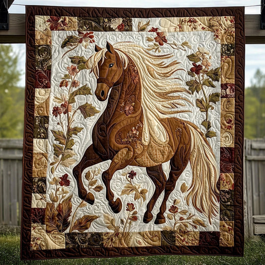 Wildflower Horse Quilted Blanket NCU0DV6363