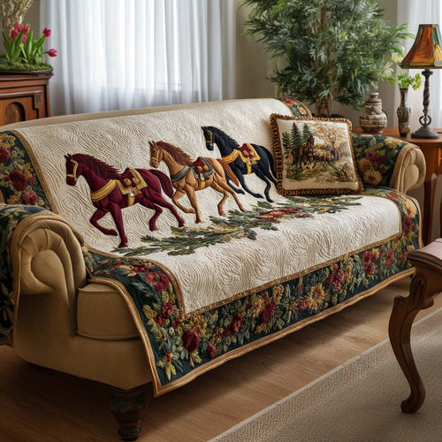 Wildflower Horse Quilted Sofa Cover NCU0NT11564