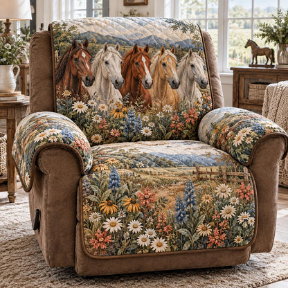 Wildflower Horse Retreat Quilted Sofa Cover NCU0DV10428