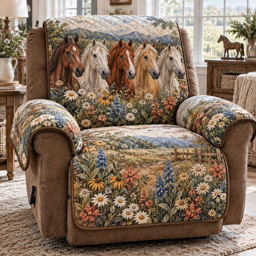 Wildflower Horse Retreat Quilted Sofa Cover NCU0DV10428