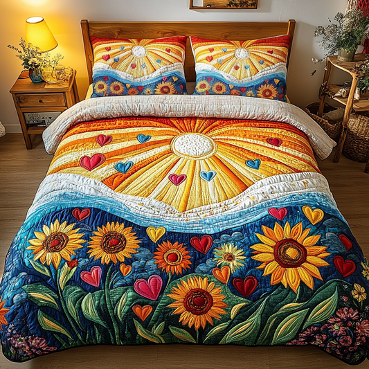 Wildflower Joy 3-Piece Quilted Bedding Set NCU0VL1921
