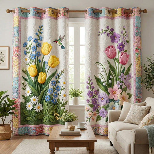 Wildflower Meadow Quilted Curtains NCU0TV1761